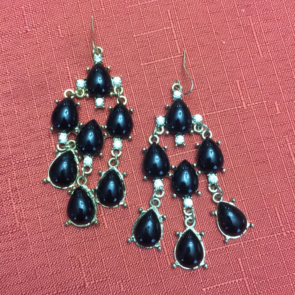 Gold blow I tear drop earrings